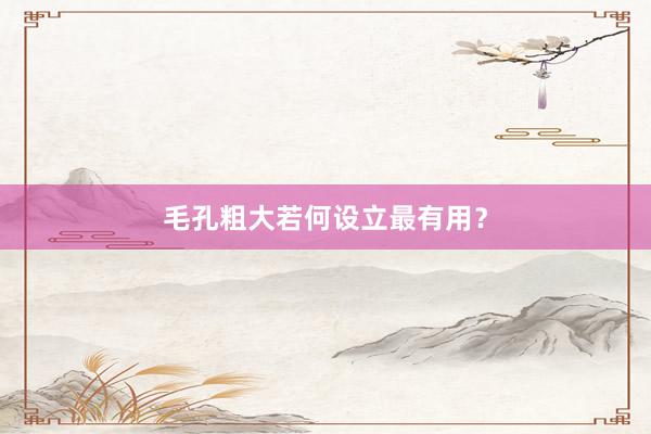 毛孔粗大若何设立最有用？